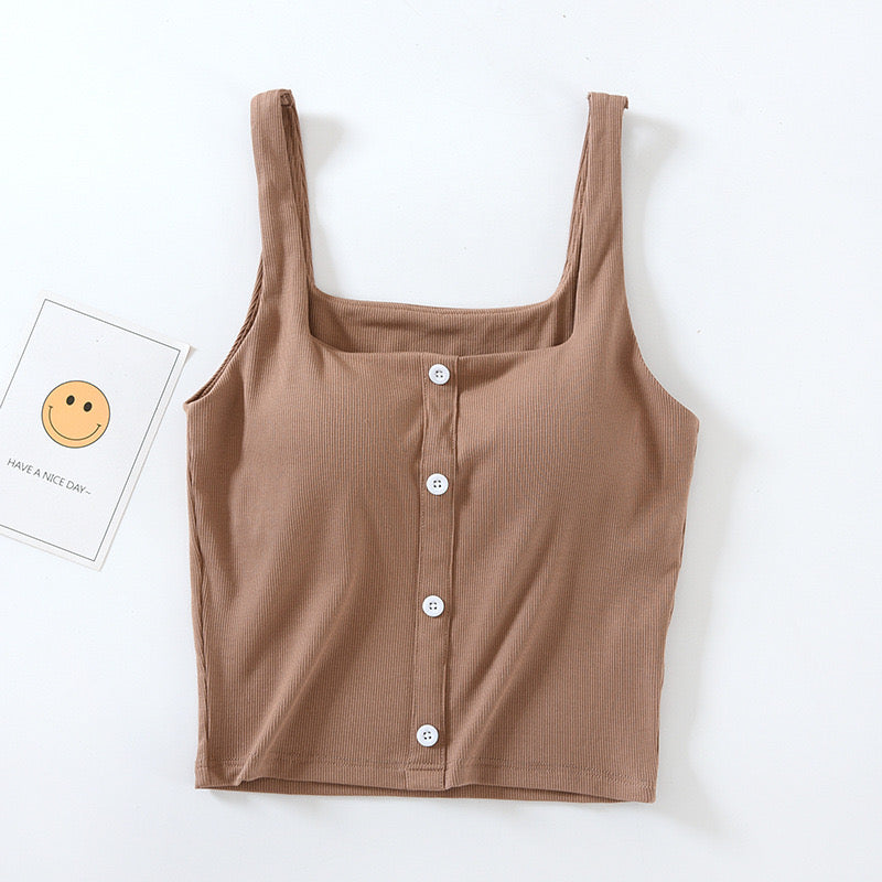 Alivia Button-Up Padded Camisole